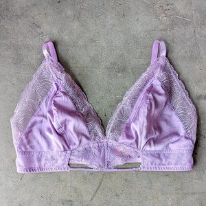 Gabi Fresh x Playful Promises Mila Purple Lilac Lace Satin Bra Bralette size 18